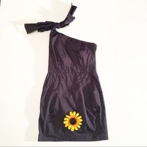 French Connection navy blue one shoulder dress